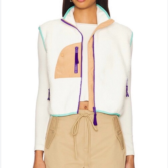 FP Movement by Free People Cream and Tan Crop Vest - Picture 3 of 7